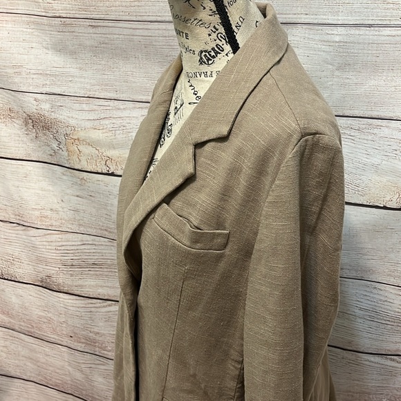 Soft Surroundings Sheridan Blazer Linen Blend Pockets One Button XS Oversized - Picture 5 of 13